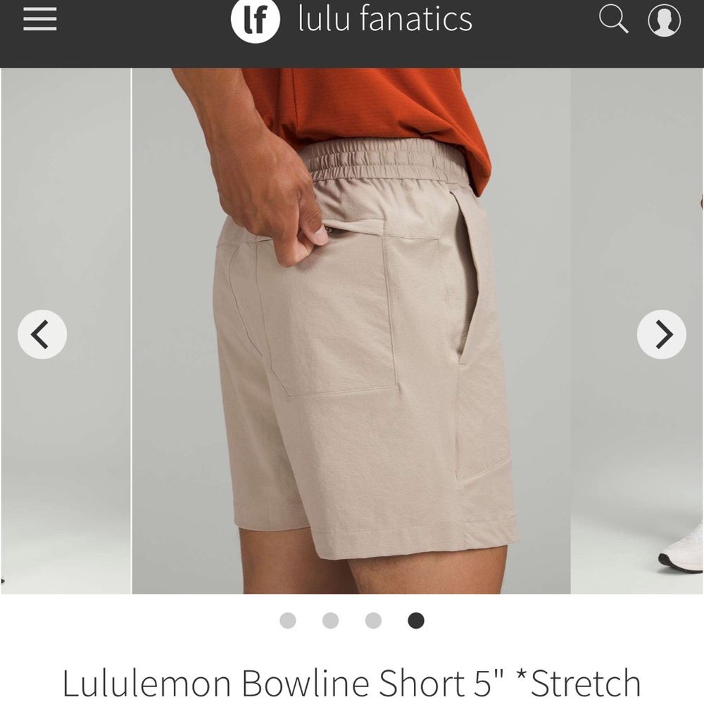 Lululemon Athletica Men's Bowline Stretch Shorts - Beige